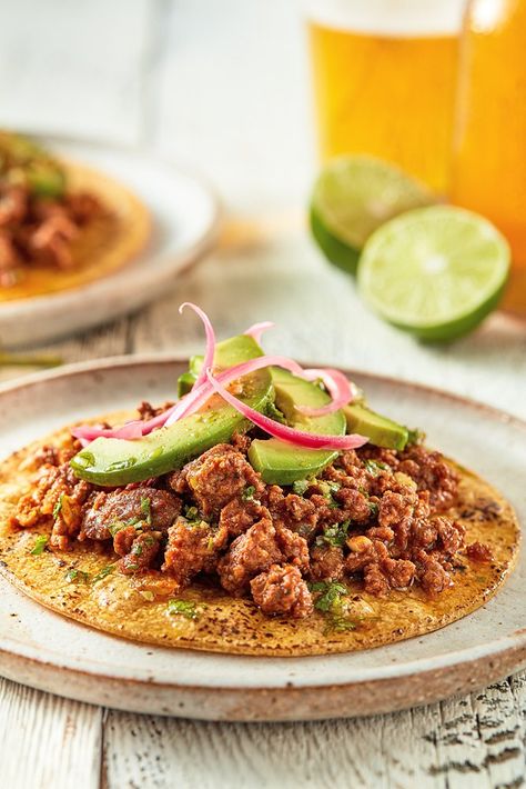 Aussie Ground Lamb & Cilantro Mojo Tacos | True Aussie - USA Lamb Tacos, Lamb Taco, Kiwi Recipes, Chipotle Powder, Ground Lamb, Man Food, Lamb Recipes, Spring Recipes, Food App