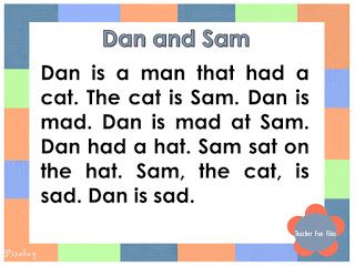 Easy reading for beginning readers. Here are some English reading passages your kids can use to practice reading and comprehension. It includes commonly used English words and CVC. CVC word is a word that is made up of a consonant, vowel and a consonant sound. Cat, hot, tip, man and hut are all CVC words. Reading Materials For Beginners, Phonetics Worksheet, Cvc Reading Passages, Phonic Reading, Cvc Fluency, Hindi Vyanjan, Cvc Reading, Phonics Passages, Teacher Fun Files