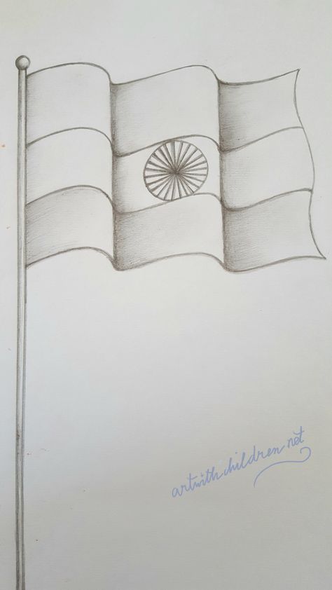 Indian Flag Drawing Images, Flag Waving Drawing, Flag Sketch Drawing, India Flag Drawing, National Flag Drawing, Flag Drawing Ideas, Indian Flag Drawing, Flag Sketch, Tiranga Flag