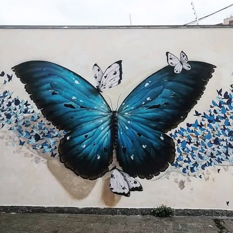 Butterfly Wings Mural, Angel Wings Wall Art, Nature Butterfly, Wall Murals Diy, Butterfly Art Painting, School Murals, Wall Painting Decor, Murals Street Art, Art Painting Gallery