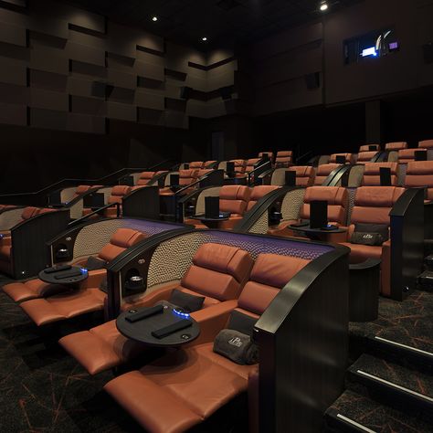 NJ's First Luxury Dine-in Movie Theater is Coming to Bergen County Bed Movie Theater, Luxury Movie Theater Cinema, Luxury Movie Room Aesthetic, Luxurious Movie Room, Room Movie Theater Ideas, Personal Movie Theater, Luxury Movie Theater Home, Cool Movie Theaters, Dinner Theater Ideas