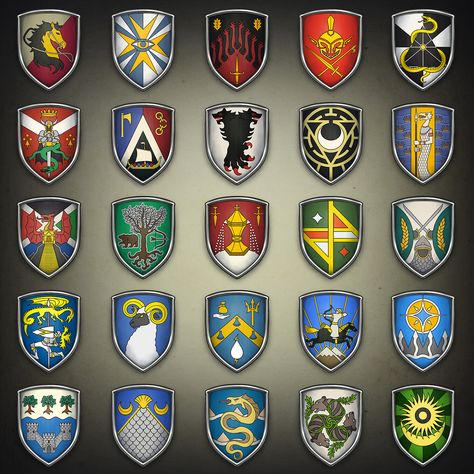 ArtStation - Kingdoms' Heraldry, Dainius Obcarskas Fantasy Heraldry, Heraldry Symbols, Vernon Roche, Dark Fantasy Book, Heraldry Design, Armor Drawing, Advanced Dungeons And Dragons, Forgotten Realms, Fantasy Setting