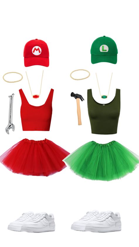 Mario And Luigi Costumes, Luigi Costume, Mario Costume, Mario And Luigi, Costume Ideas, Halloween Costume, Halloween Party, Mario, Halloween Costumes