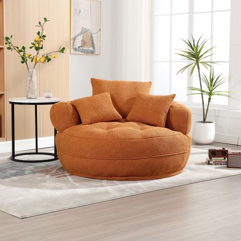 Round Sofa Chair, Round Sofa, Living Room Chair, Large Armchair, Living Room Lounge, Inspire Me Home Decor, Living Room Accents, Bedroom Chair, Barrel Chair