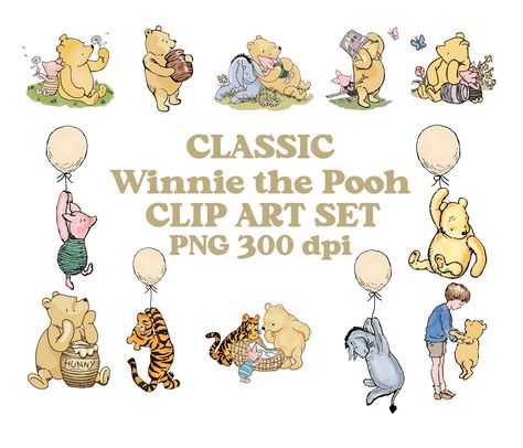 Winnie The Pooh Clipart, Pink Elements, Piglet Eeyore, Pooh Party, Balloon Clipart, Png Elements, Green Balloon, Blue Balloons, Pink Balloons