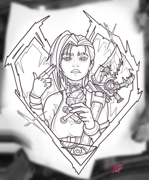 𝕃𝕀ℕ𝔼𝕎𝕆ℝ𝕂 \ 𝕋𝔸𝕋𝕋𝕆𝕆 sur Instagram : Jinx | Arcane “Love and Tragedy” Designed for @kowaii.co . . . #linework #jinx #jinxx #jinxarcane #arcane #arcanefanart #fanart #pindesign… Jinx Tattoo, Batman Art Drawing, Bookish Tattoos, Linework Tattoo, Arcane Jinx, Jinx Arcane, Bone Tattoos, Naruto Tattoo, Line Artwork