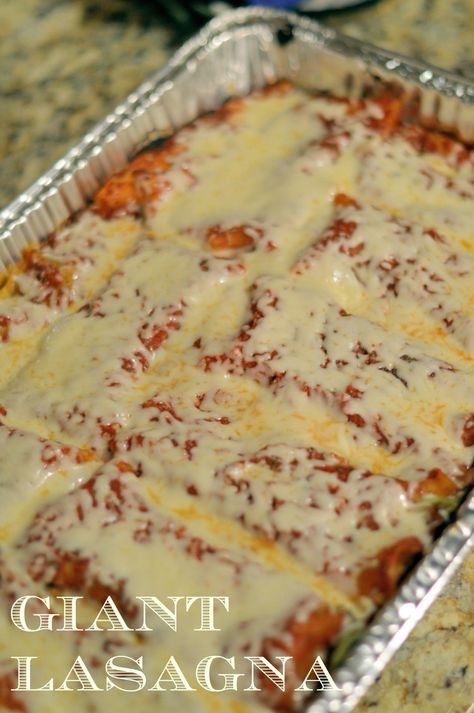 Lasagna Recipe No Boil Noodles, Turkey Lasagna Recipe, Turkey Lasagna, No Boil Lasagna, Large Group Meals, Large Family Meals, Homemade Lasagna, Cooking For A Crowd, Cooking On A Budget