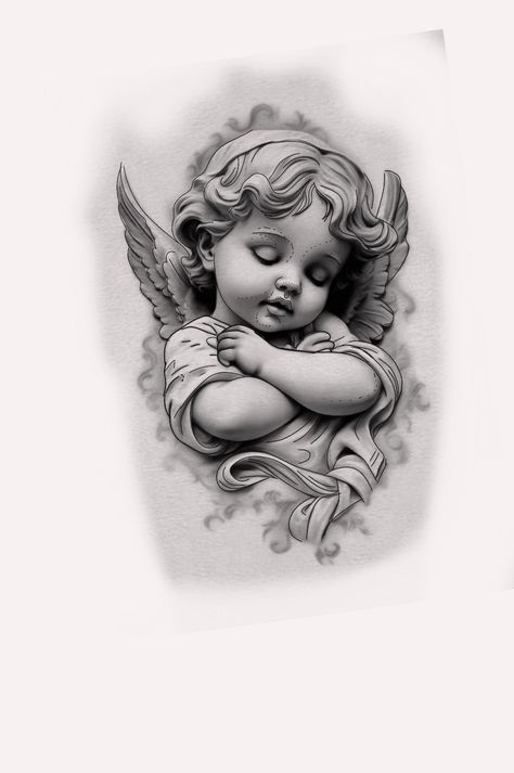 Angel On Neck Tattoo, Angel Tattoo Neck, Baby Angel Tattoo, Smile Now Cry Later, Tiny Tats, Tattoo Neck, Tattoo Lettering Design, Chicano Art Tattoos, Angel Tattoo Designs