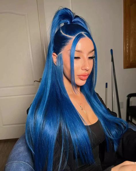 Blue Lace Wig, Lace Front Straight, Blue Lace Front Wig, Rainbow Wig, Wig Styling, Blue Wig, Hair Dark, Human Virgin Hair, Raw Hair