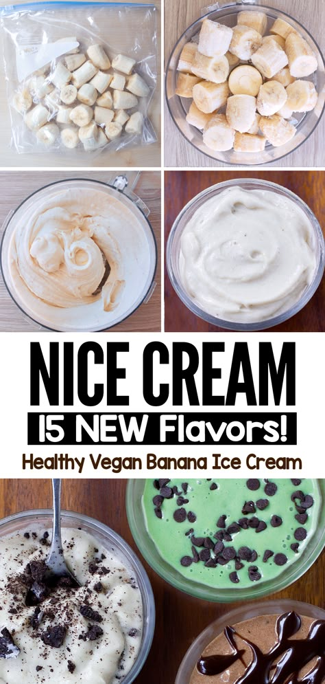 Vegan Banana Nice Cream Or Ice Cream (healthy snack or dessert) Food Processor Banana Ice Cream, Healthy Desserts Ice Cream, Ice Cream Using Bananas, Ice Cream Made From Bananas, Heart Healthy Ice Cream, Healthy Alternative To Ice Cream, Clean Ice Cream, Ice Cream Substitute Healthy, Banana Avocado Ice Cream