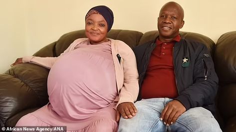 Woman who claims she gave birth to ten children in South Africa is admitted to psychiatric ward  | Daily Mail Online Woman Giving Birth, Vintage Maternity Clothes, Steve Biko, Belly Clothes, Multiple Births, Psychiatric Ward, Pretty Pregnant, Big Belly, First Pregnancy