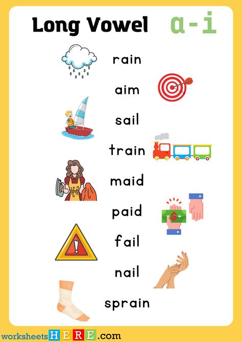 Long A, Long Vowel I Worksheet, Long Vowel O Activities, Long Vowel Patterns, Aeiou Vowels Chart, A_e Words Long Vowels, Reading For Beginners, Math 5, Short Vowel Words