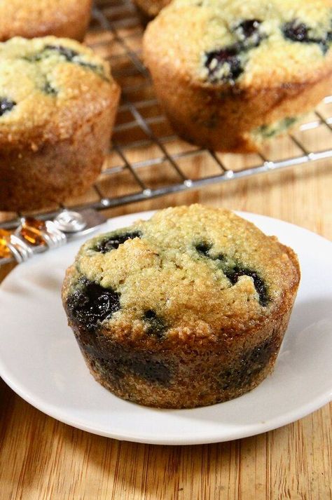 Muffins Made With Almond Flour, Almond Flour Blueberry, Almond Flour Blueberry Muffins, Breakfast Donuts, Almond Flour Muffins, Baking With Almond Flour, Blueberry Bread, Food Wishes, Almond Flour Recipes