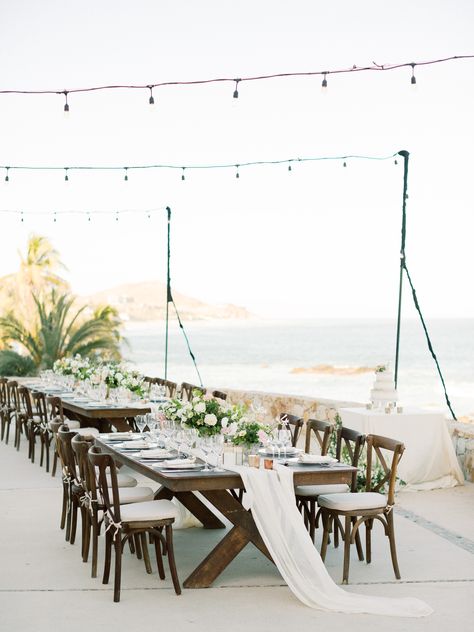 Beach Wedding Reception Tables, Beach Wedding Table Settings, Mexican Beach Wedding, Destination Wedding Cabo, Outdoor Beach Wedding, Beach Wedding Tables, Los Cabos Wedding, Gallery Photography, Dream Beach Wedding