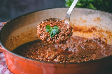 Sugo di Carne Recipe - Ragù (Meat Sauce) | Fontana Forni Sugo Sauce Recipe, Pork Sugo Recipe, Italian Sausage Meat Sauce, Italian Sausage Ragu, Italian Pork Ragu, Italian Red Meat Sauce Recipe, Authentic Italian Tomato Sauce Recipe, Traditional Italian Meat Sauce, Sugo Recipe