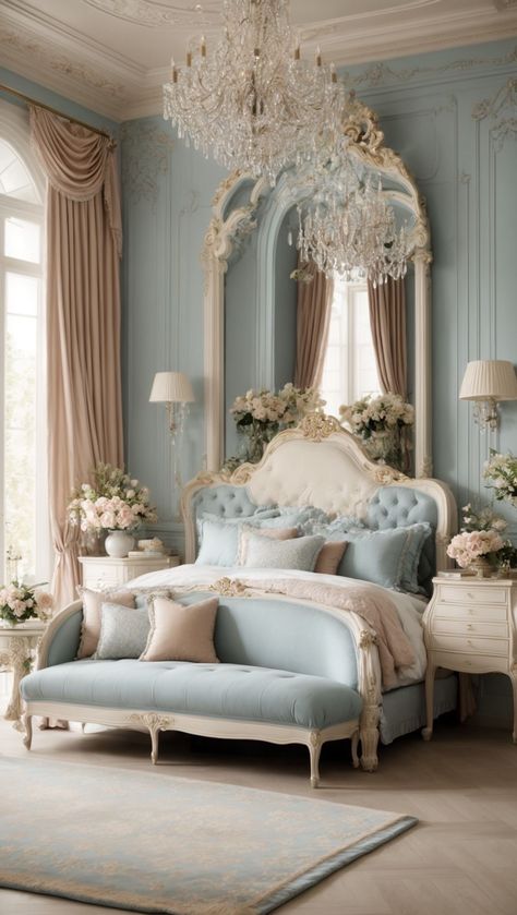 Elegance Bedroom, French Style Bedroom Furniture, French Style Bedroom, Fancy Bedroom, التصميم الخارجي للمنزل, Classic Bedroom, Dream House Rooms, Elegant Bedroom, Dreamy Bedrooms