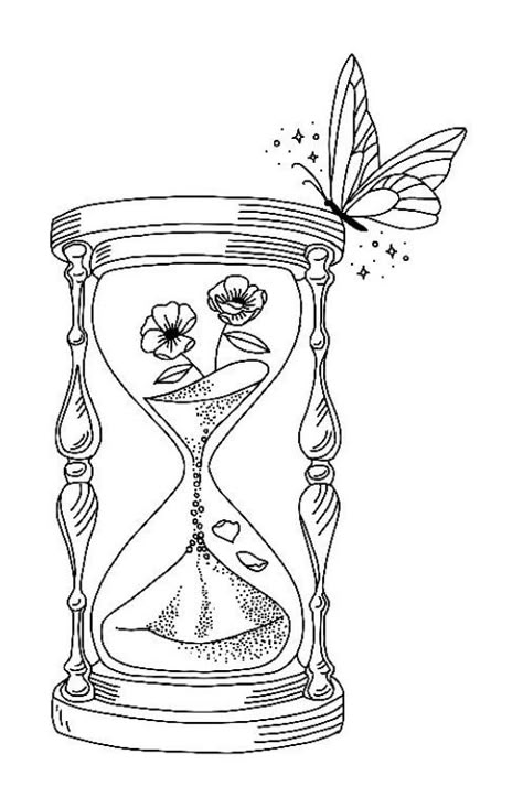 Hour Glass Art Drawing, Sand Hourglass Drawing, Sand Hourglass Tattoo, Time In A Bottle Tattoo, Sand Timer Drawing, Sand Clock Drawing, Hourglass Drawings, Hourglass Sketch, Sand Timer Tattoo