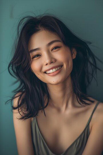 Premium Photo | Joyful Asian Model in Studio Light Model Face Woman Asian, Asian Studio Photoshoot, Light Feminine Makeup Asian, Beauty Shots Photography Asian, Shadow Profile, Female Portrait Dynamic Lighting, Model In Studio, Sketching People, Asian Models Female