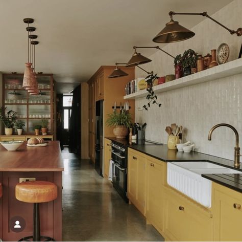 Laura Stephens Interiors, 70s Inspired Kitchen, Garden Kitchens, Recessed Shelves, 70s Kitchen, Victorian Townhouse, Huge Kitchen, Box Bedroom, London House