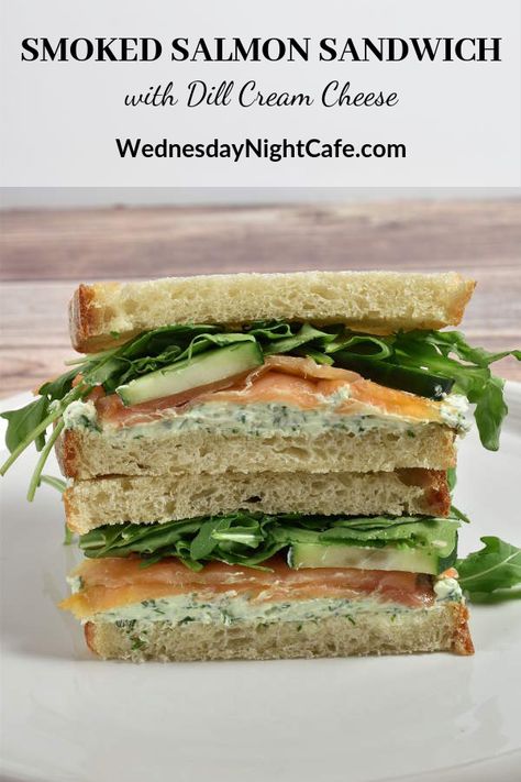 Scottish Lunch, Poolside Sandwiches, Salmon Sandwich Recipes, Salmon Sandwiches, Dill Cream Cheese, Savory Sandwiches, Dr Food, Salmon Dill, Smoked Salmon Sandwich