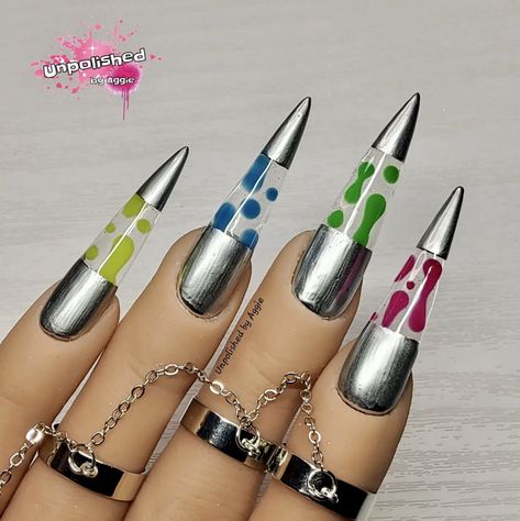 Lava Lamp Nails, Chunky Sketchbook, Regular Nails, Translucent Nails, Slime Nails, Emo Nails, Lamp Nails, Glass Nails Art, Rainbow Nails Design