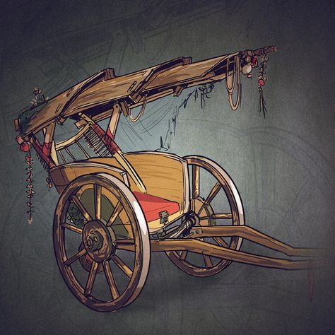 Fantasy Carriage Concept Art, Carriage Concept Art, Fantasy Carriage, Fantasy House, Art Workshop, Final Fantasy, Dungeons And Dragons, Game Art, Art Reference