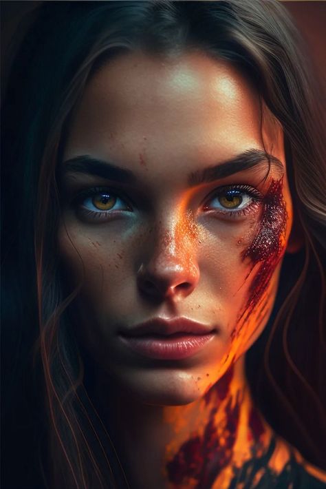 High Resolution Portrait, Portrait Realistic, Close Up Faces, Cyborgs Art, Amber Eyes, Greek Warrior, Art Photography Portrait, Colorful Oil Painting, Female Reference