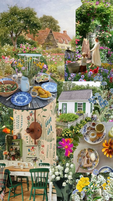 Gardening Flowers Aesthetic, Countryside Life Aesthetic, Hobby Farm Aesthetic, Cottagecore Moodboard, English Countryside Aesthetic, Cottagecore Pictures, Cottagecore Things, Fullerton Arboretum, Girly Cottagecore