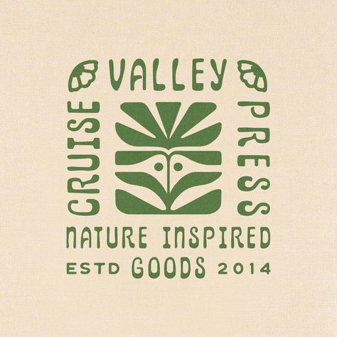 Rise Wise on Instagram: “Recent design exploration for @valleycruisepress | Brand refresh. More to share soon . . . . . #vintagegoods #illustration #branding…” Logo Design Sustainability, Earth Logo Design Ideas, Sauna Branding, Natural Graphic Design, Nature Branding Design, Grassroots Design, Landscaping Branding, Logo Sustainability, Outdoorsy Branding