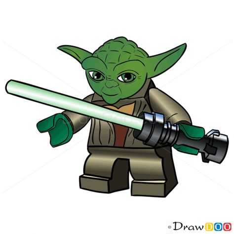 How to Draw Yoda, Lego Starwars Lego Star Wars Drawing, Yoda Cartoon Drawing Easy, Yoda Cartoon Drawing, How To Draw Yoda, Bobafett Starwars Drawing, Lego Star Wars Coloring Pages, Lego Yoda, Yoda Drawing, Drawing Legs