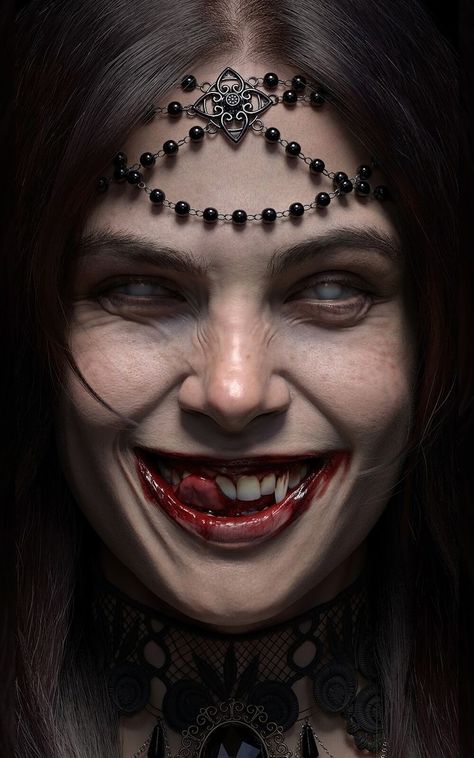 Vampires And Werewolves, Dark Artwork, Vampire Girls, Vampire Art, Horror Tattoo, Vampire Academy, Vampire Knight, Face Photography, Dark Tattoo