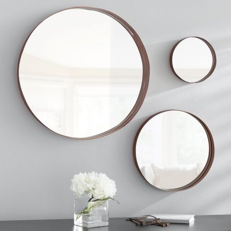 Mirror Decor Ideas, Round Mirror Decor, Wall Mirrors Set, Salon Suites, Mirror Metal, Contemporary Bathroom Vanity, Contemporary Mirror, Accent Mirror, Mirror Set