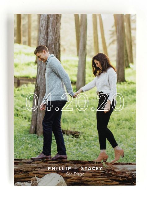 30 Minted Save-the-Dates We Love | TheKnot.com Sabe The Date, Save The Date Pictures, Minimalist Save The Date, Wedding Fotos, Fall Engagement Pictures, Picnic Inspiration, Simple Typography, Save The Date Designs, Engagement Pictures Poses