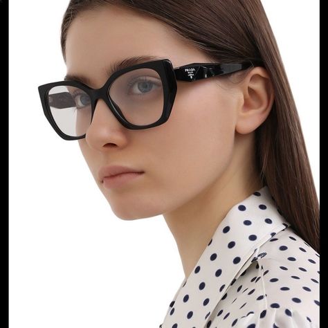 100% Authentic Prada Eyeglasses Prada Pr 18wv Frame Color: Black Frame Shape: Irregular Frame Material: Plastic Gender: Women's Lens Width: 54 Bridge Width: 17 Arm Length: 145 Lens Height: 44 Made In Italy Comes With Original Packaging And All Accessories Our Boutique Guarantees Best Prices And Quality Prada Glasses, Prada Eyeglasses, Silver Sunglasses, Women Eyeglasses, Sunglasses Logo, Prada Accessories, Grey Sunglasses, White Sunglasses, Blue Sunglasses