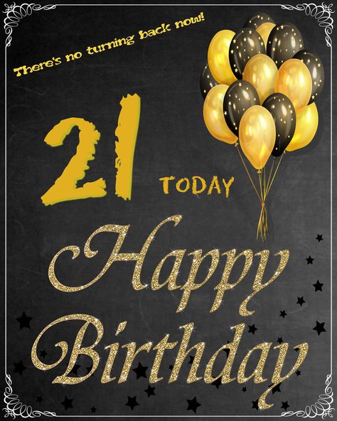 Really love this, from the Etsy shop BlackWolfInkOperated. https://etsy.me/3rIBpAs #etsy #21stbirthdayposter #birthdaysign #printableposters #happy21stbirthday #21stanniversary #printablesigns #bdayposter #fun21stbirthday #glitterpartysign 21st Birthday Poster, Happy 100th Birthday, 100th Birthday Party, Happy 20th Birthday, Chalkboard Poster, Chalkboard Poster Birthday, Anniversary Sign, Birthday Flyer, Happy 21st Birthday