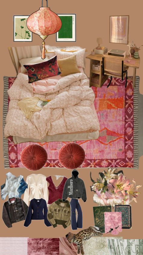 Uni Living Room Ideas, Colour Palette Inspiration Mood Boards, Fashion Room Aesthetic, Room Decor Mood Board, Eclectic Interior Design Vintage, Uni Bedroom, Nyc Rooms, Cute Dorm, Dream Dorm