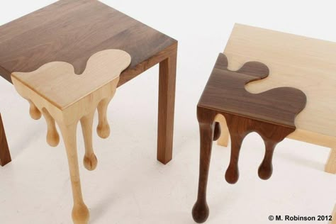 love these Drippy Furniture, Modern Table Design, Painting Wooden Furniture, Awesome Furniture, Creative Tables, Furniture Design Wooden, Solid Wood Table, Creative Furniture, Coffee Table Design