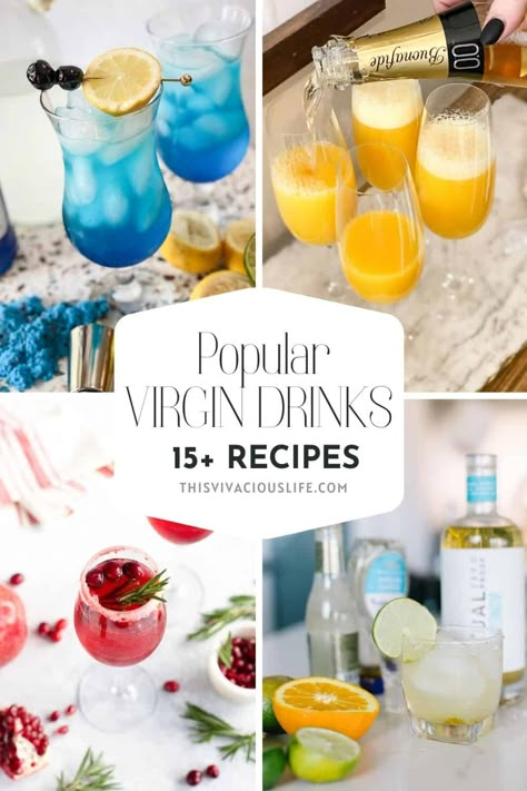 Virgin Drink Recipes, Virgin Cocktail Recipes, Prosecco Drinks, Cocktails Easy, Best Non Alcoholic Drinks, Virgin Cocktails, Virgin Drinks, Alcholic Drinks, Party Drinks Alcohol