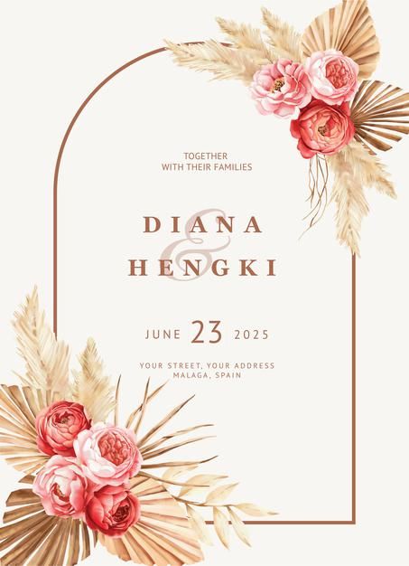 Hand painted boho wedding invitation | Premium Vector #Freepik #vector #background #flower #wedding #wedding-invitation Traditional Indian Wedding Invitations, Mandala Wedding Invitation, Drawing Wedding Invitation, Photoshoot Boy, Wedding Badges, Time Wallpaper, Boho Wedding Invitation, Elegant Wedding Invitation Card, Minimal Wedding Invitation