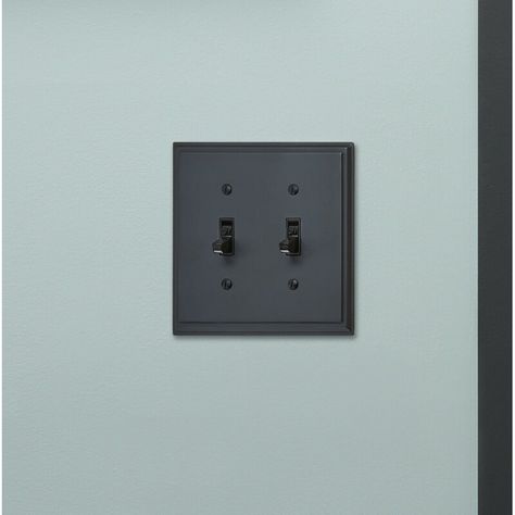 Black Switch Plates, Black Outlet Covers, Black Light Switches, Black Outlets, Black Light Switch, Dark Green Walls, Golden Champagne, Navy Walls, Matte Black Hardware