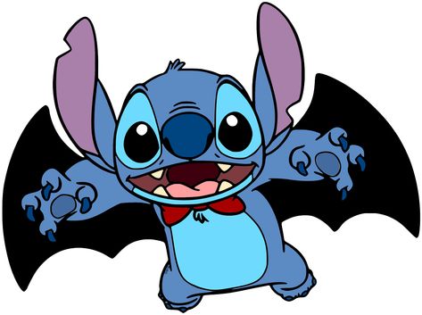 Clip art of Stitch dressed as a bat for Halloween #disney, #liloandstitch, #stitch, #halloween Stitch Wallpapers, Stitch Background, Lilo And Stitch Drawings, Stitch Halloween, Stitch Quote, Halloween Clips, Lilo Y Stitch, Stitch Drawing, Lilo Et Stitch