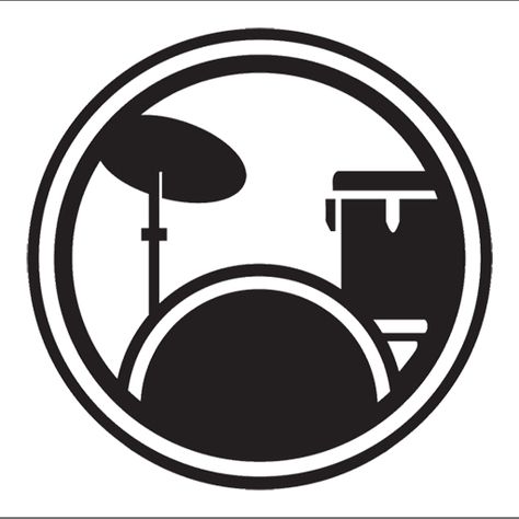 Drummer Tattoo, Band Drums, Drum Tattoo, Drums Logo, Logo Rond, Band Logo Design, Drummer T Shirts, Drums Art, Front Cover Designs