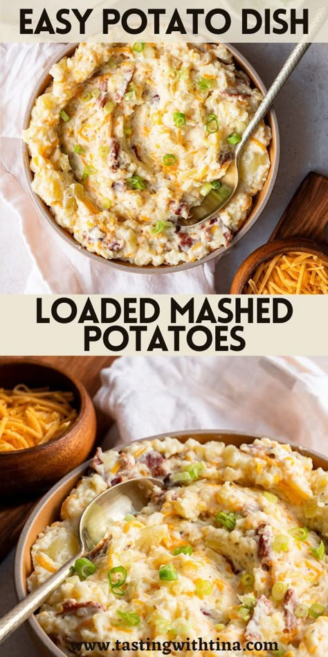 This loaded mashed potatoes recipe is a must-try for any occasion. It brings together the comforting creaminess of classic mashed potatoes with a delicious twist. Whether you are looking to elevate your everyday meals or looking for an impressive side for a special gathering, these mashed potatoes are your ticket! Loaded Mashed Potatoes Recipe, Potato Dishes Easy, Classic Mashed Potatoes, Loaded Mashed Potatoes, Best Mashed Potatoes, Easy Potato Recipes, Easy Baked Chicken, Mashed Potato Recipes, Side Dishes Recipes