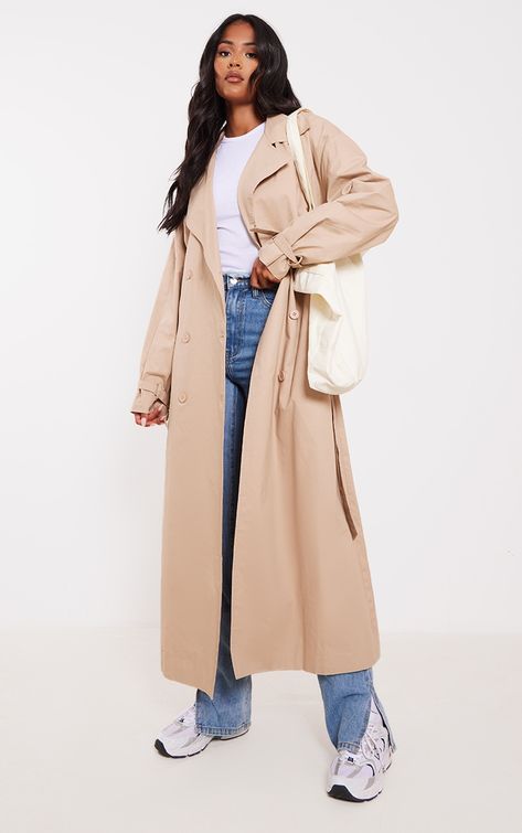 Camel Trench Coat Outfit, Oversized Trench Coat, Trench Coat Outfit, Autumn Clothing, Cuff Design, Winter Fashion Outfits Casual, Chunky Trainers, Chiffon Dress Long, Paris Outfits