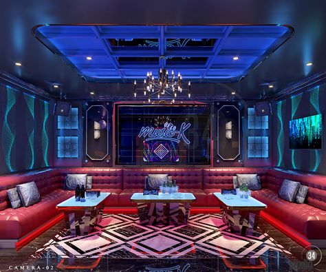 Studio-K Luxury KTV Room on Behance Karaoke Room Design Interiors, Ktv Interior Design, Karaoke Room, Art Interior Design, Social Games, Art Interior, Interior Design Art, Bar Lounge, Interior Art