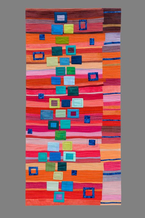 Creative Quilt Challenges by Pat Pease and Wendy Hill – Maria Shell Quilt Wall Hangings, Abstract Art Quilt, Colchas Quilting, Quilts Modern, Modern Quilting Designs, Improv Quilting, Sewing Quilts, Art Quilting, Abstract Quilt