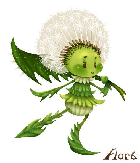 Dandelion Character Design, Plant Oc, Food Plushies, Childrens Book Characters, Flower Games, Faery Art, Illustration Art Kids, Animation Sketches, Comic Drawing