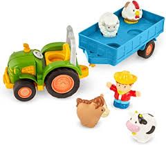 Amazon.com: Battat – Farm Tractor Toys for Toddlers, Kids – Lights, Animal Sounds & Old Macdonald Music – 7pc Pretend Play Set – Tractor, Trailer, Farm Animals – Farming Fun Tractor – 18 Months + : Toys & Games Old Macdonald, Toy Barn, Activity Cube, Toys For Toddlers, Animal Sounds, Farm Toys, Fun Songs, Kids Lighting, Toy Trucks