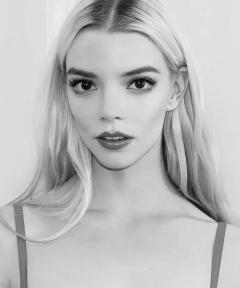 Anya Taylor Joy Black And White, Anya Taylor Joy Eyes, Anya Taylor Joy Side Profile, Ethereal Celebrities, Anna Taylor Joy Aesthetic, Anya Taylor Joy Face, Anya Taylor Joy Makeup, Anya Taylor Joy Aesthetic, Anna Taylor Joy