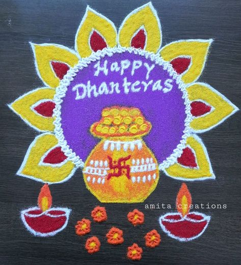 Beautiful rangoli design for Dhanteras| festival rangoli Dhanteras Aesthetic Rangoli, Simple Rangoli For Dhanteras, Dhanatrayodashi Rangoli, Rangoli For Dhanteras Simple, Dhantares Rangoli, Dhanteras Rangoli Easy, Dhanteras Rangoli Designs Latest, Chhath Rangoli, Dhanteras Rangoli Simple Easy